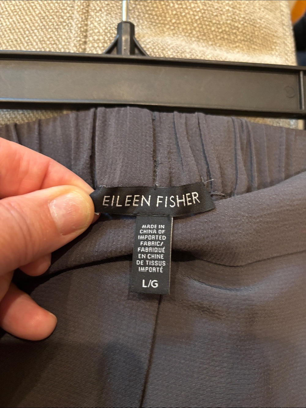 Eileen Fisher Charcoal Wide-Leg Palazzo Pants - Picture 4 of 5